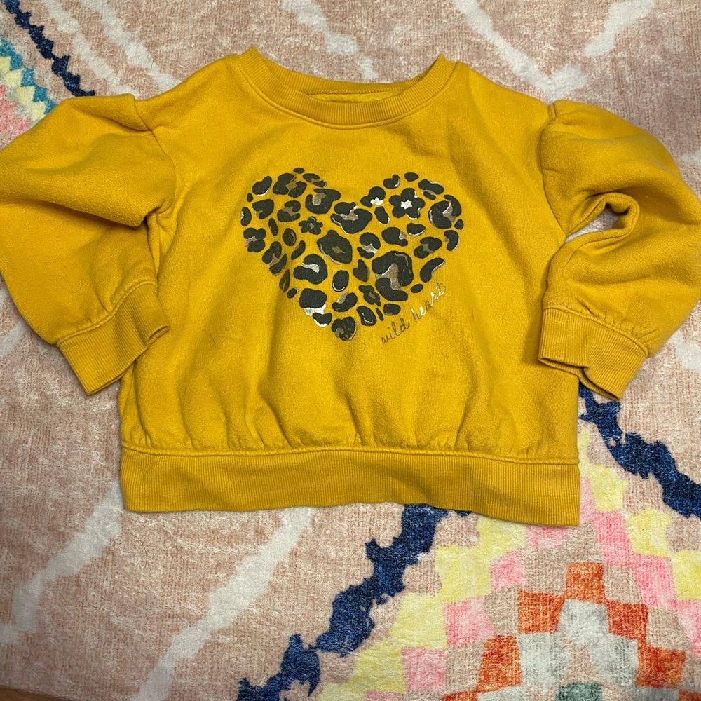 Jumping Beans Mustard Heart Print Kids Sweatshirt